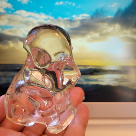 Glass Dog Figurine Duo ~ Vintage? ~ Paperweight? Cute! - Picture 3 of 16